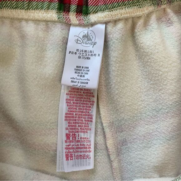 Disney Parks Minnie Mouse Plaid Holiday Christmas Pajama Bottoms Size Large - Picture 4 of 6
